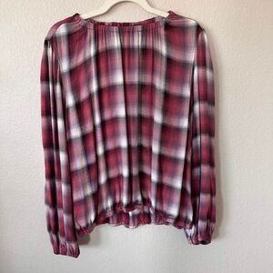 Cloth & Stone Anthropologie Plaid Bubble Hem Blouse Boho Whimsigoth